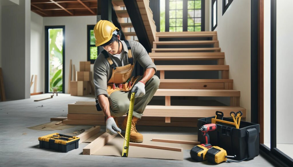 Step Up to Safety: Navigating Malaysia's Staircase Laws for Homeowners 8 Step Up to Safety: Navigating Malaysia's Staircase Laws for Homeowners Asian male contractor building a staircase