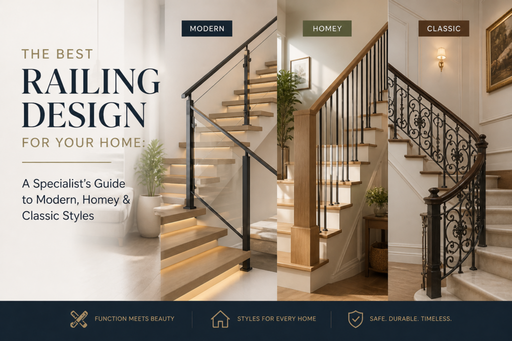 The Best Railing Design for Your Home: A Specialist’s Guide to Modern, Homey & Classic Styles 3 The Best Railing Design for Your Home: A Specialist’s Guide to Modern, Homey & Classic Styles the best railing design feature image